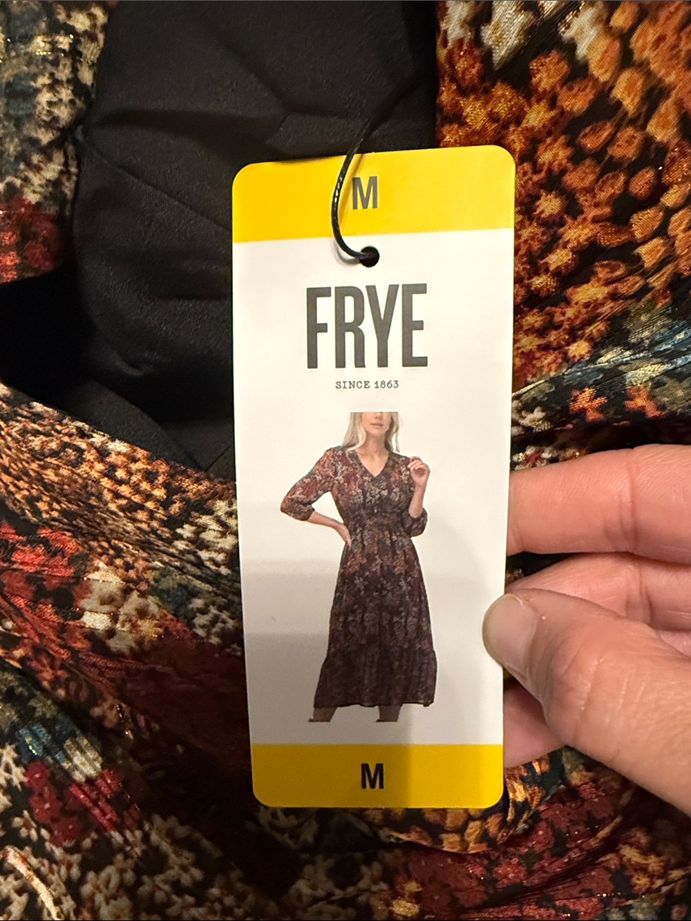 FRYE Brown Multi Floral Maxi Dress fall dress medium woman’s